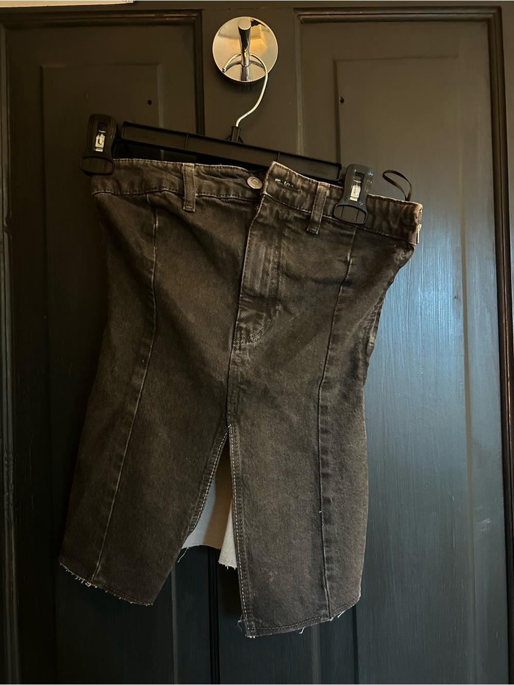 Zara Beige Khaki Denim Tube Top